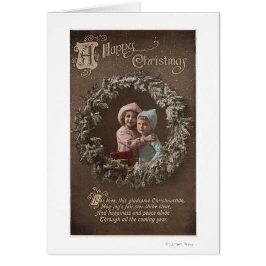 A Happy ChristmasLittle Kids Hugging (Front)