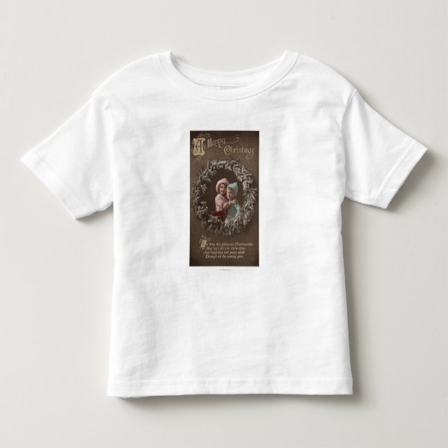 A Happy ChristmasLittle Kids Hugging Toddler T-shirt (Front)