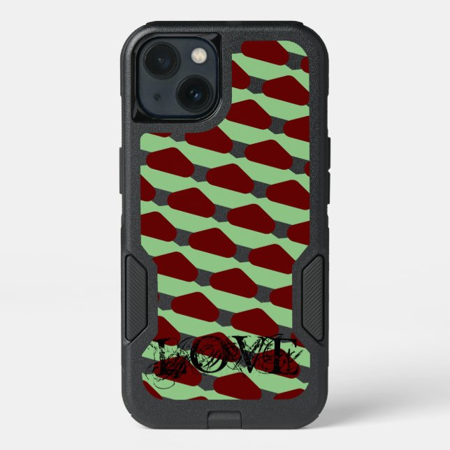A happy design,CUTE LOVE,RED,SAGE,BLACK Otterbox iPhone Case (Back)