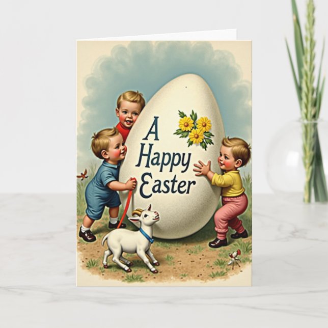 A Happy Easter Egg Kids Fun Card (Front)