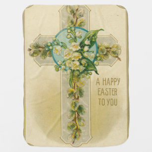 A Happy Easter to You - Antique Postcard, Baby Blanket