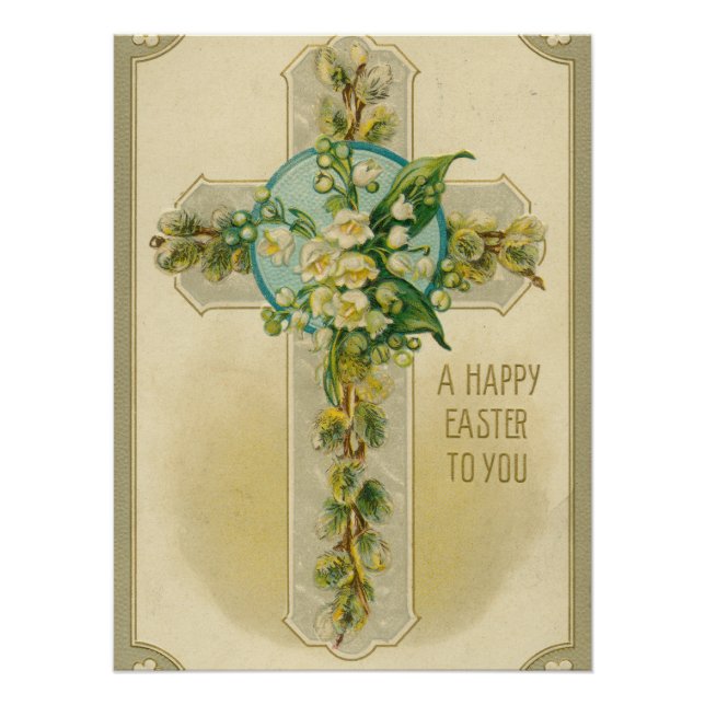 A Happy Easter to You - Antique Postcard,  Poster (Front)