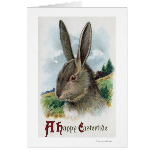 A Happy EastertideGray Rabbit Scene Cards (Front)