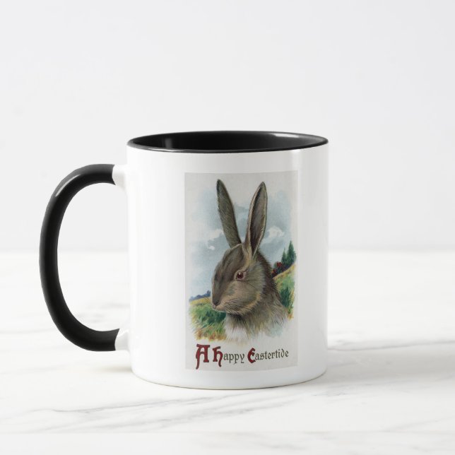 A Happy EastertideGray Rabbit Scene Mug (Left)