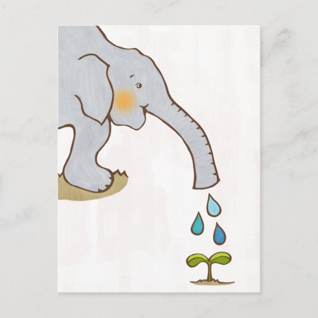 A Happy Elephant Postcard (Front)
