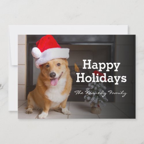 A happy festive Pembroke Welsh Corgi Holiday Card