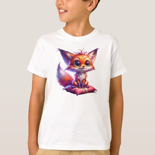 A Happy Fox on a pillow a great time vibrant color T_Shirt