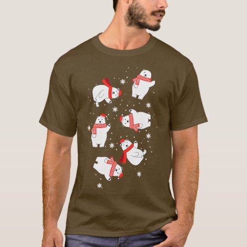 A happy go lucky Christmas polar bear in a pretty  T_Shirt