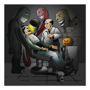 A Happy Halloween Night at the Dentist Poster