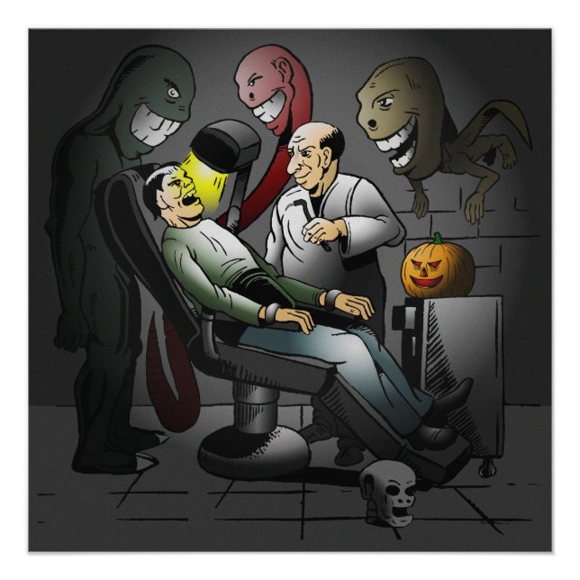 A Happy Halloween Night at the Dentist Poster (Front)