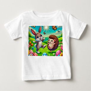 A happy hare and hedgehog baby T-Shirt