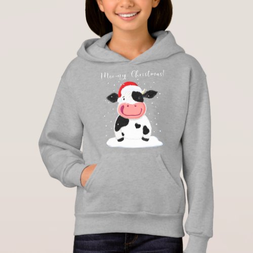 A Happy Holstein Cow Wishes You A Merry Christmas Hoodie