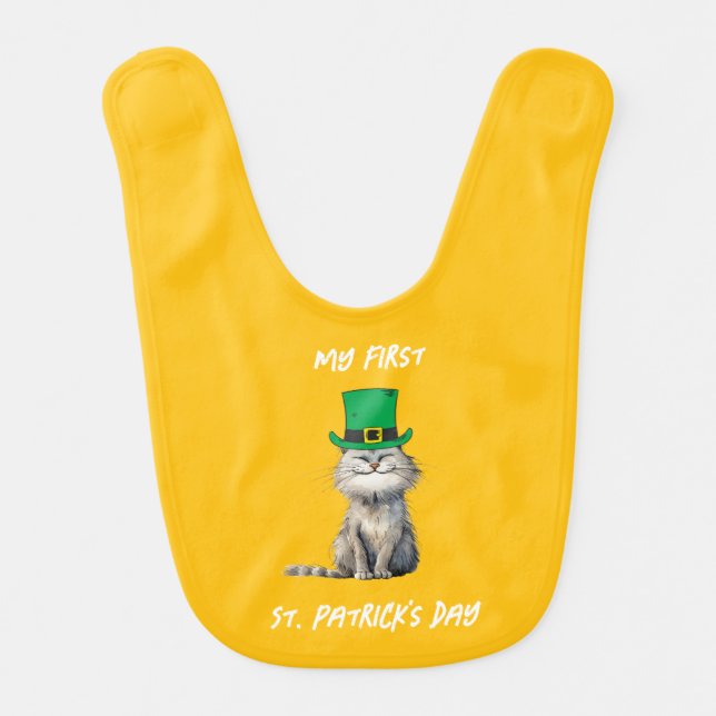 A happy Irish Cat Baby Bib (Front)