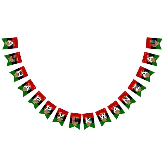 A HAPPY KWANZAA Pan African Bunting Flags (All)