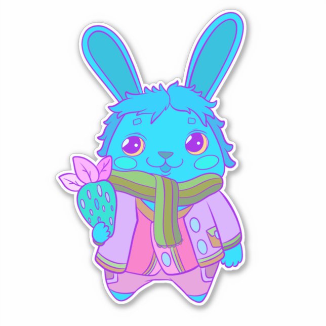 A Happy Little Rabbit Sticker (Front)