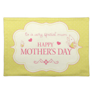 A Happy Mother's Day Greeting Card Cloth Placemat