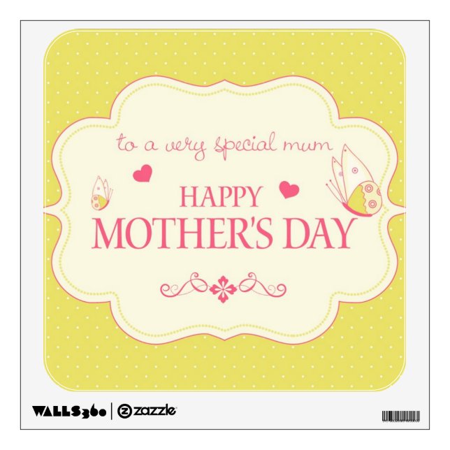 A Happy Mother's Day Greeting Card Wall Sticker (Front)