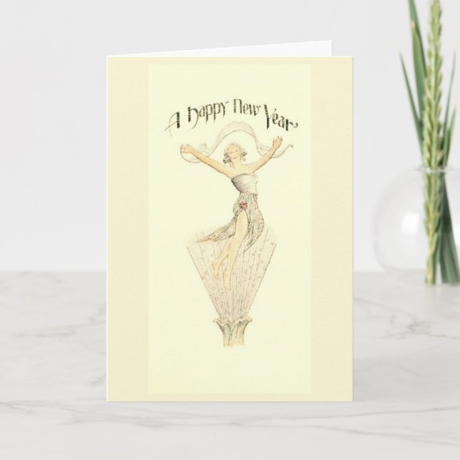 A Happy New Year Girl Holiday Card (Front)