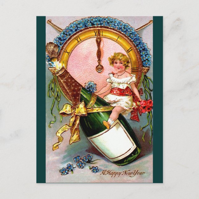 A Happy New Year Holiday Postcard (Front)