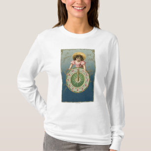 A Happy New YearGirl atop a Clock T-Shirt