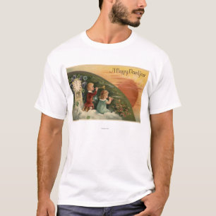 A Happy New YearKids Blowing Trumpets T-Shirt
