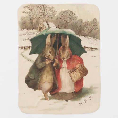 A Happy Pair by Beatrix Potter Baby Blanket