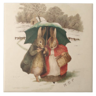 “A Happy Pair” by Beatrix Potter Ceramic Tile
