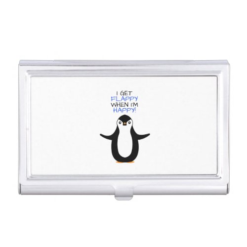 A happy penguin business card case