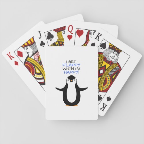 A happy penguin poker cards