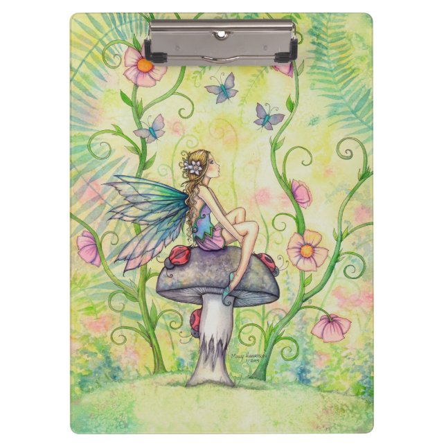 A Happy Place Fairy and Ladybug Fantasy Art Clipboard (Front)