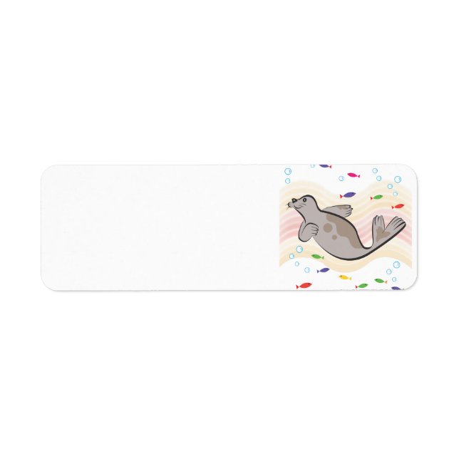 A  happy sea lion label (Front)
