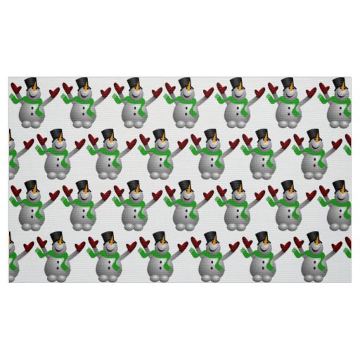 A Happy Snowman Fabric