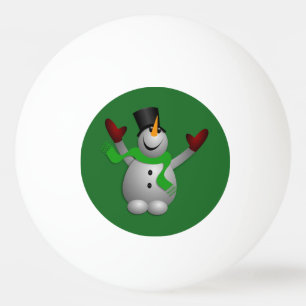 A Happy Snowman Ping-Pong Ball