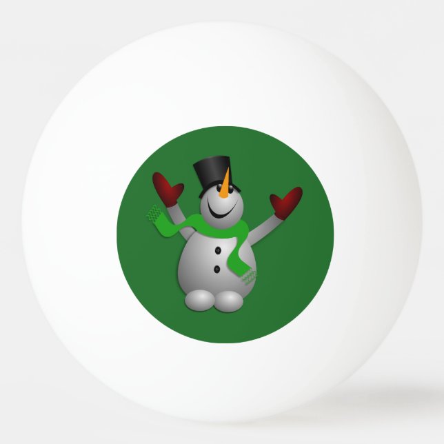 A Happy Snowman Ping-Pong Ball (Front)
