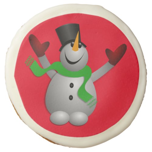 A Happy Snowman Sugar Cookie