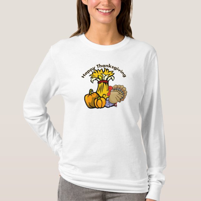 A Happy Thanksgiving Day T-Shirt (Front)