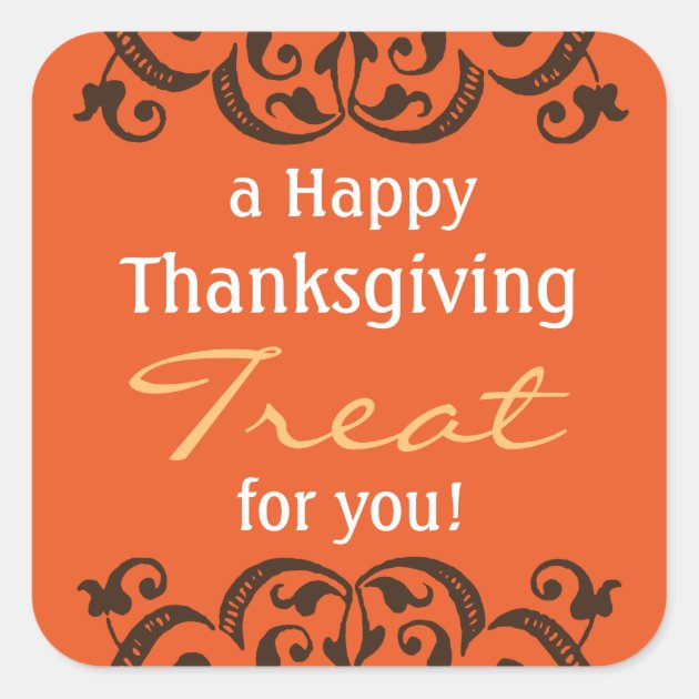A Happy Thanksgiving Treat V2 Square Sticker
