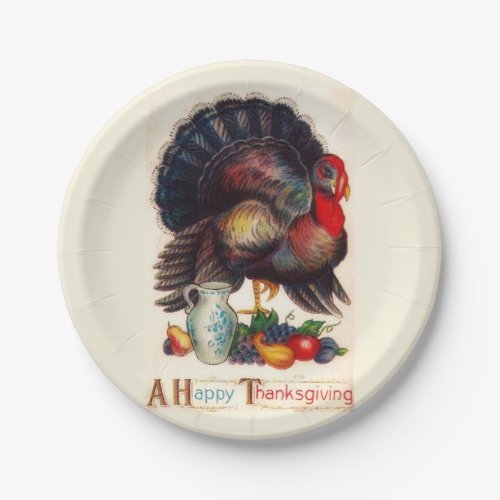 A Happy Thanksgiving Turkey Paper Plates