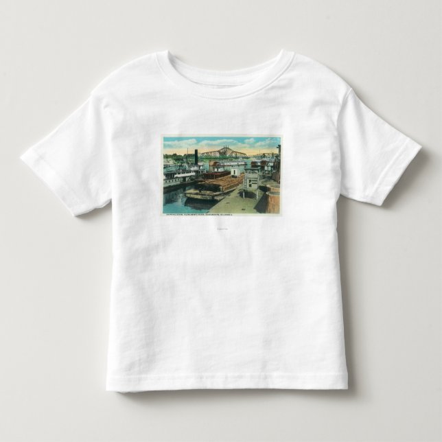 A Harbor Shipping Scene on Sacramento River Toddler T-shirt (Front)