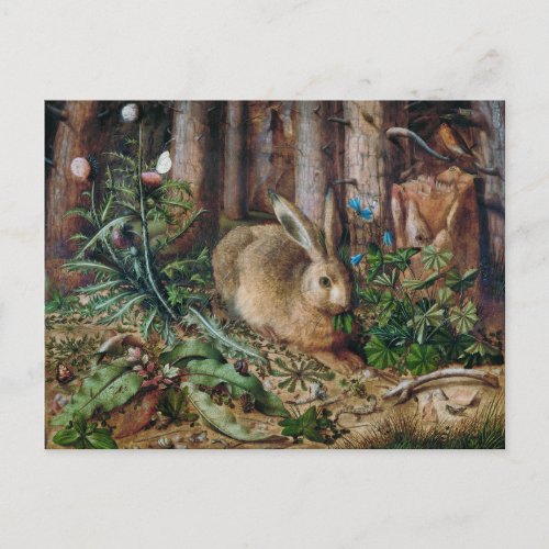 A Hare in the Forest 1585 Hans Hoffmann postcard