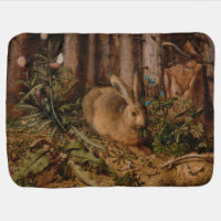 A Hare in the Forest (by Hans Hoffmann) Baby Blanket