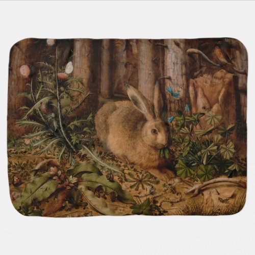 A Hare in the Forest by Hans Hoffmann Baby Blanket