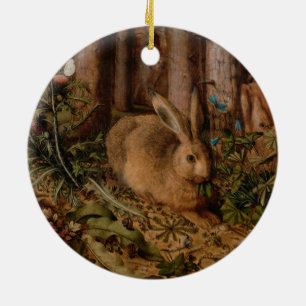 A Hare in the Forest (by Hans Hoffmann) Ceramic Ornament