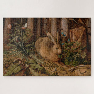 A Hare in the Forest (by Hans Hoffmann) Jigsaw Puzzle
