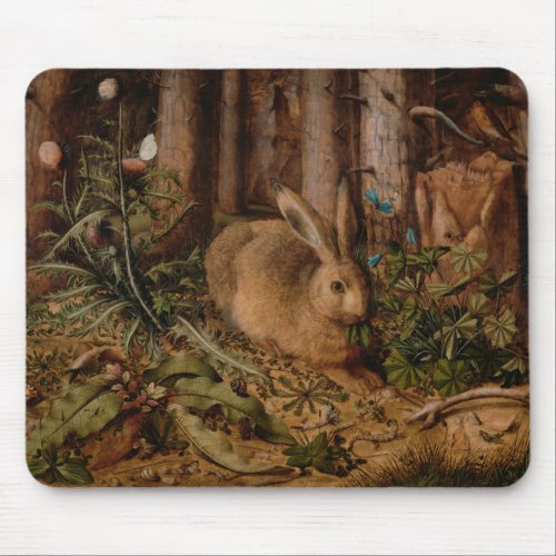 A Hare in the Forest by Hans Hoffmann Mouse Pad