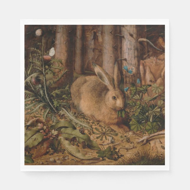 A Hare in the Forest (by Hans Hoffmann) Napkins (Front)