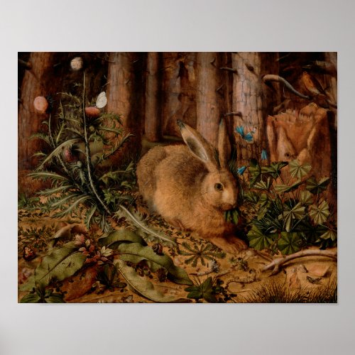 A Hare in the Forest by Hans Hoffmann _ Vintage Poster
