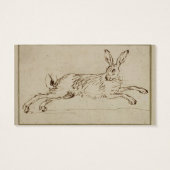 A Hare Running, With Ears Pricked (pen & ink on pa (Back)