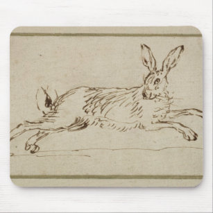 A Hare Running, With Ears Pricked (pen & ink on pa Mouse Pad