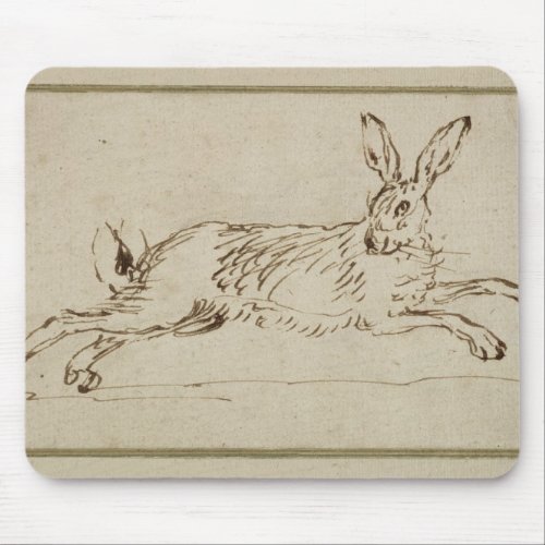 A Hare Running With Ears Pricked pen  ink on pa Mouse Pad